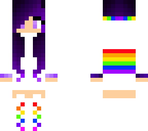 rainbow hoodie girl with purple hair