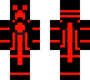 red and black robot skin