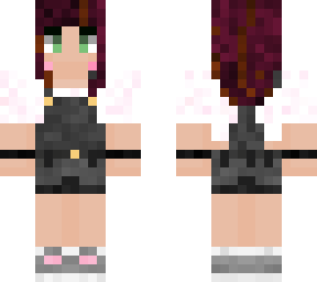 brown hair green eye overalls
