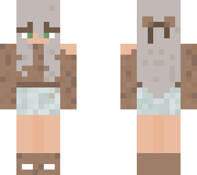 brown with silver hair