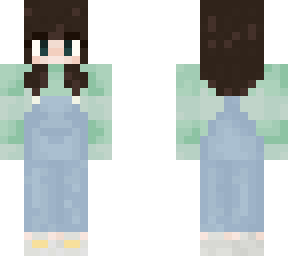 girl in green sweater and overalls