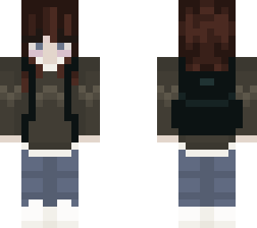 grandad sweater with dark teal backpack