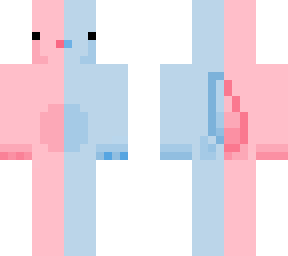 Half pink and Half blue axolotl | Minecraft Skin