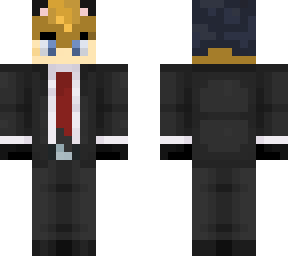 violet cat ears in a suit
