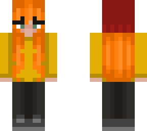 wilbur but girl but red hair with a beanie