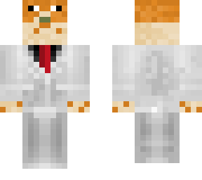 a pufferfish in a white suit