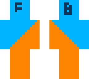 blue and orange background skin with front and back labled