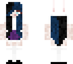 bunny girl emo blue and balck hair