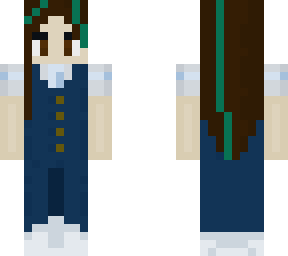 female skin in suit with streak in hair (brown hair)