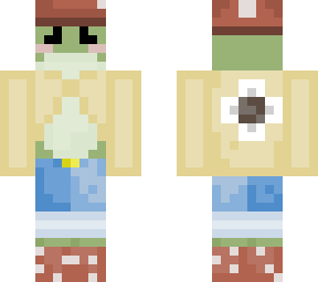 frog with mushroom hat and raincoat