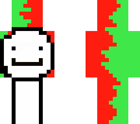 half green half red