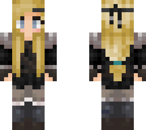 "golden hair girl with black clothing" (recolor)