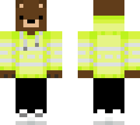 bear with lime green sweater