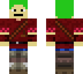 boy with green hair red adventurer