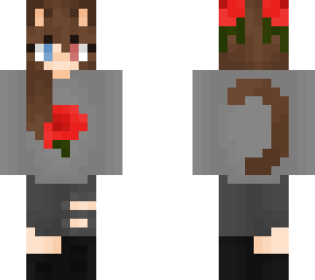 cat and two roses