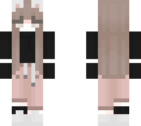 cat girl with white stripe