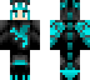 cyan and black dragon boy