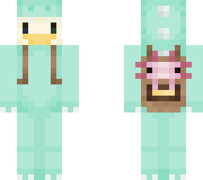 duck dino with axolotl