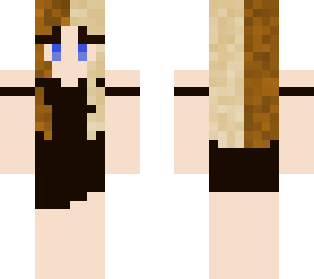 half colored hair girl in black dress