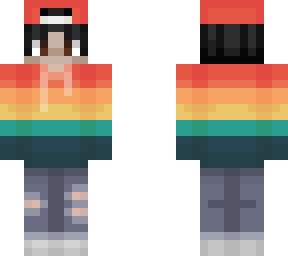 my new skin with a rainbow hoodie