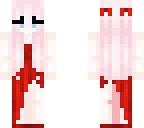 pinky in fancy red dress???