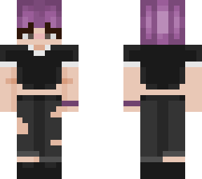 purple haired girl w black outfit