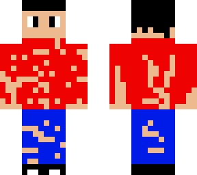 red sweater and blue jeans skin torn version