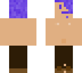shirtless purlple man