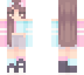 a cute cat girl blue and pink