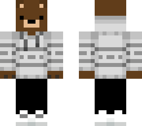 bear with gray sweater