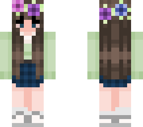 bi pride flower crown with green sweater