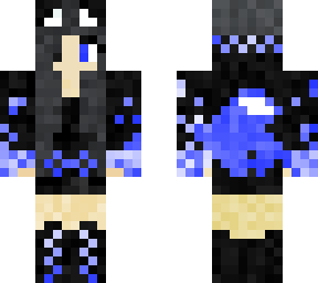 black haired wolf girl (blue)