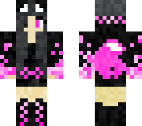 black haired wolf girl (pink)