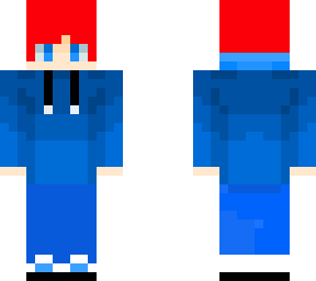 blue and rad and white and black and orange
