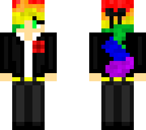 girl in suit with rainbow hair