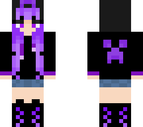 lavender x purple creeper girl hoodie