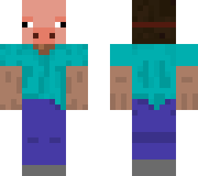 steve with a pig mask