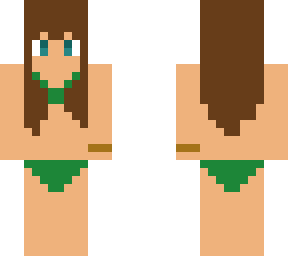 swimsuit green brunette