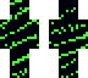 black, green waves