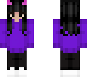 black haired basic girl - purple