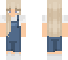 blonde girl in overalls