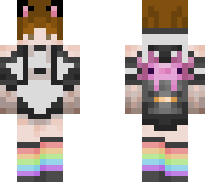cat person / catboy with axolotl in a bucket bag