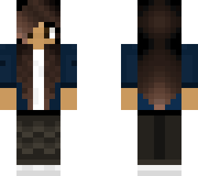 denim jacket & jeans, brown (sligh-ombre) hair