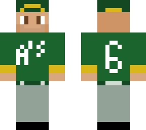minecraft mlb team athletics number 6 uniform