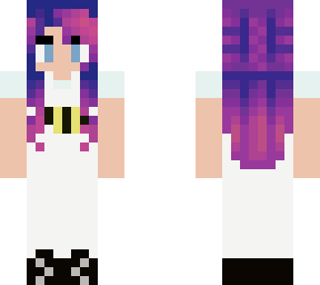 purple/pink hair overall girl