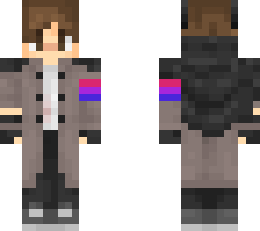 wilbur in coat with a bi flag