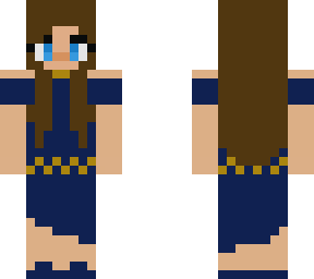 blue dress brunette