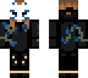 caramellbell's persona w/ blue flower jacket and kitsune mask