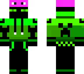 creeper with axolotl on head