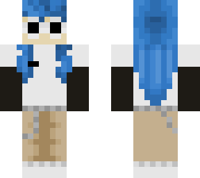 female with blue hair and clout goggles